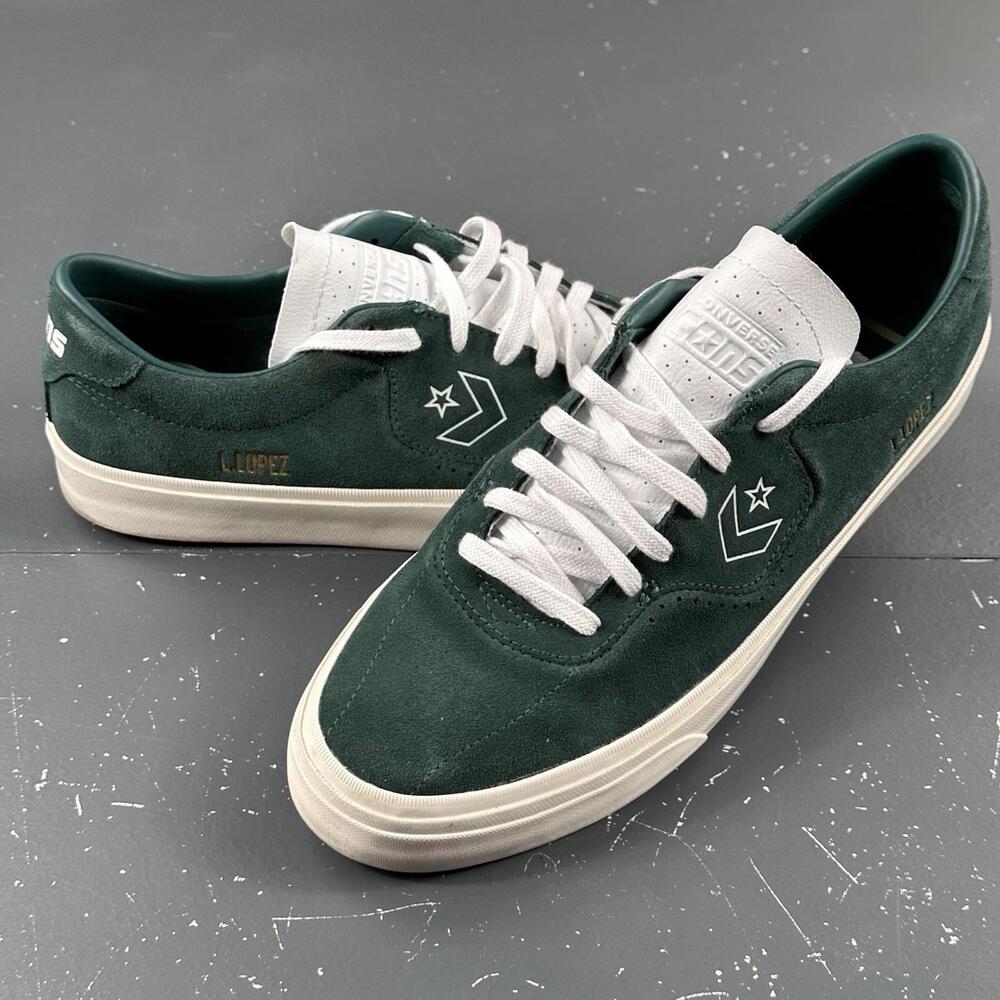 Converse Louie Lopez Pro Low Green Suede Dragon Scale Mens 11.5 EUC - Picture 2 of 10
